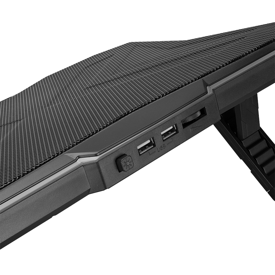 Postolje za notebook gaming Rampage AD-RC8 SHOWY Black 180mm Fan 15-17" RGB Light Notebook Cooling Stand, 33450