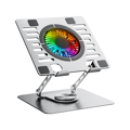 Picture of Postolje za notebook riser stand preklopivi rotirajuci, Addison AD-RC35 Adjustable Metal Laptop Stand with 360 Degree Rotating Fan and RGB Light, 3963