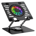 Picture of Postolje za notebook riser stand preklopivi rotirajuci, Addison AD-RC36 Steely 360 Degree Fan Fan Fan RGB Light Adjustable Black Metal 42029