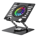 Picture of Postolje za notebook riser stand preklopivi rotirajuci, Addison AD-RC36 Steely 360 Degree Fan Fan Fan RGB Light Adjustable Black Metal 42029