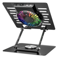 Picture of Postolje za notebook riser stand preklopivi rotirajuci, Addison AD-RC36 Steely 360 Degree Fan Fan Fan RGB Light Adjustable Black Metal 42029