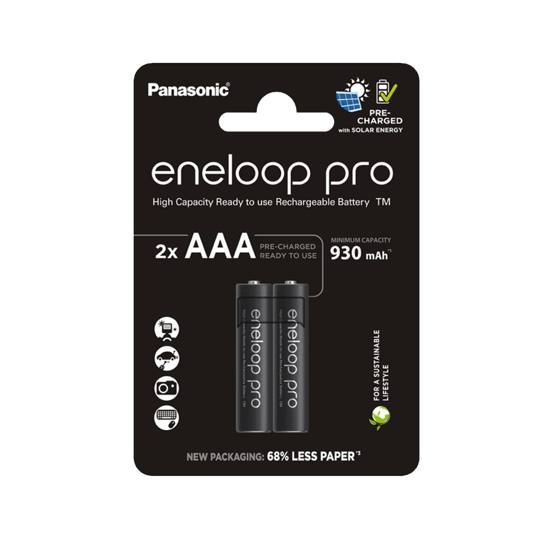Picture of PANASONIC punjive baterije eneloop Pro AAA/2B (BK-4HCDE/2CP)