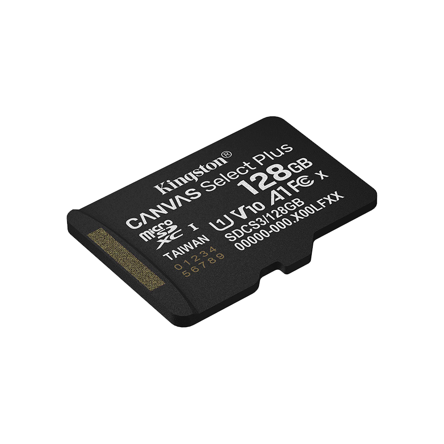 Micro SD card Kingston 128 GB SDCS3/128GB Class10 Canvas Select Plus SD adapter;100MBs Read,Class 10 UHS-I