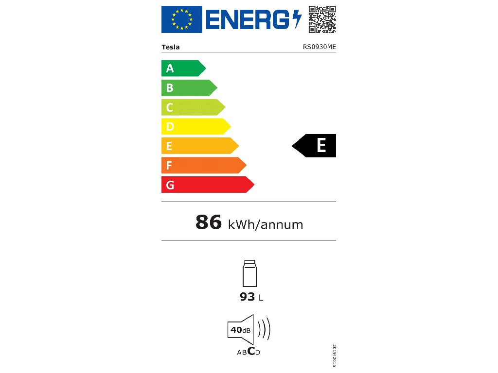 Frižider TESLA RS0930ME jedna vrata/ručno otapanje/E/93L/44,6x47,2x86,4/bela ( RS0930ME )