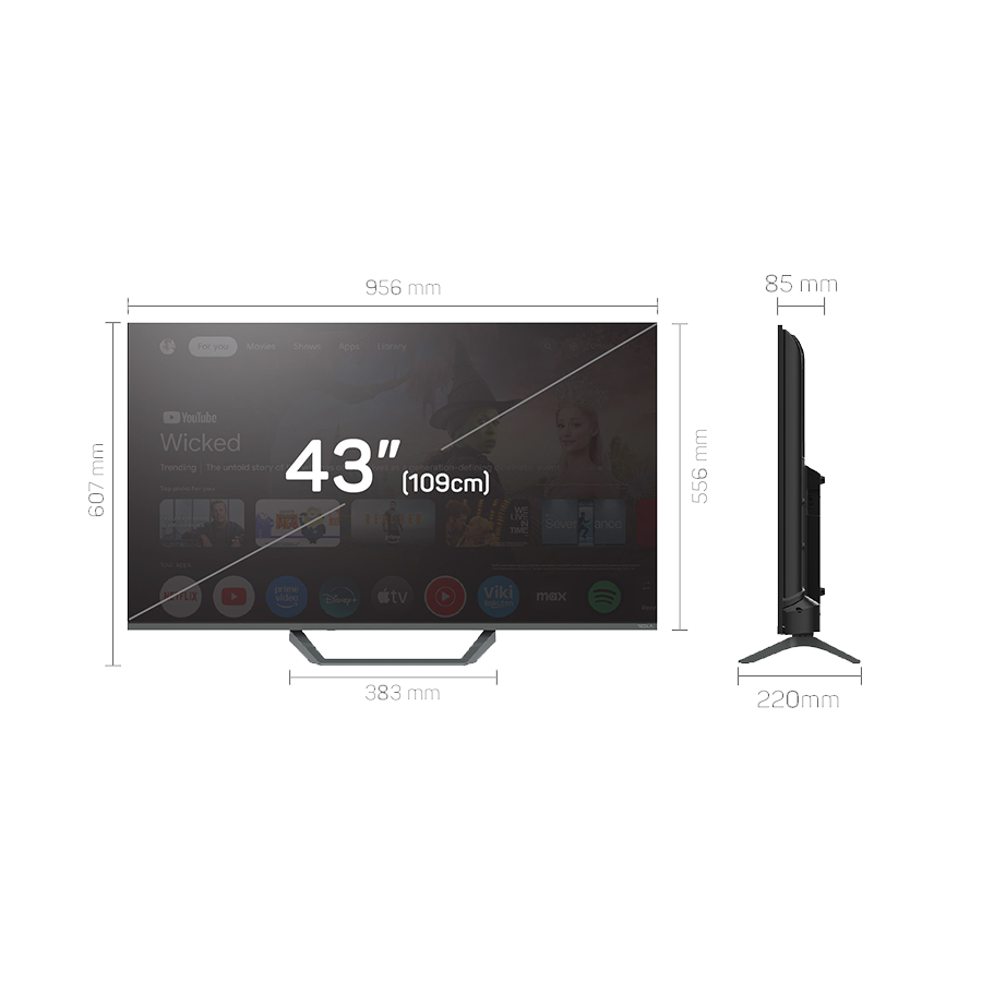 TESLA TV QLED Q43E655GUS UHD QLED powered by Google TV UHD Voice Control