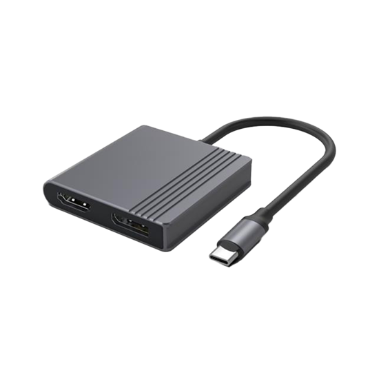 Picture of USB adapter Type-C to HDMI i  DiplayPort adapter 4K 60Hz, black, GEMBIRD, A-CM-HDMIFDPF-01