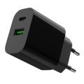 Picture of USB punjač 1xType-C + 1xUSB-A fast charger, 20W, black GEMBIRD, TA-UC-PDQC20-01-BK