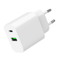 Picture of USB punjač 1xType-C + 1xUSB-A fast charger, 20W, white GEMBIRD, TA-UC-PDQC20-01-W
