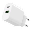 Picture of USB punjač 1xType-C + 1xUSB-A fast charger, 20W, white GEMBIRD, TA-UC-PDQC20-01-W