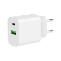 Picture of USB punjač 1xType-C + 1xUSB-A fast charger, 20W, white GEMBIRD, TA-UC-PDQC20-01-W