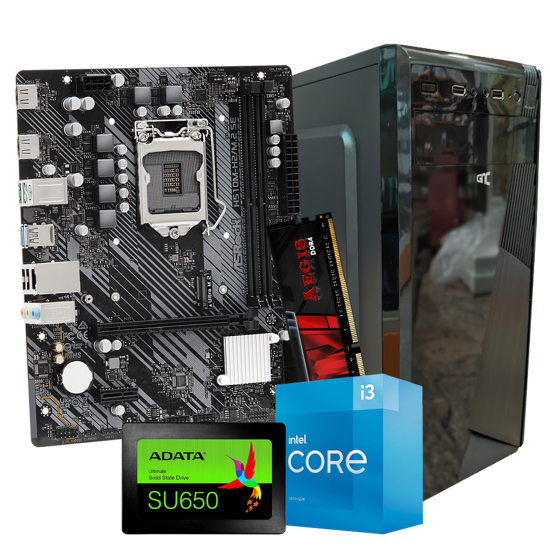 Picture of GNC OFFICE WIN 11 PRO i3-10105 3.70GHz, MB H510, RAM  16GB DDR4, SSD 2,5 480GB , Kućište sa napajanjem 500W, 2Y