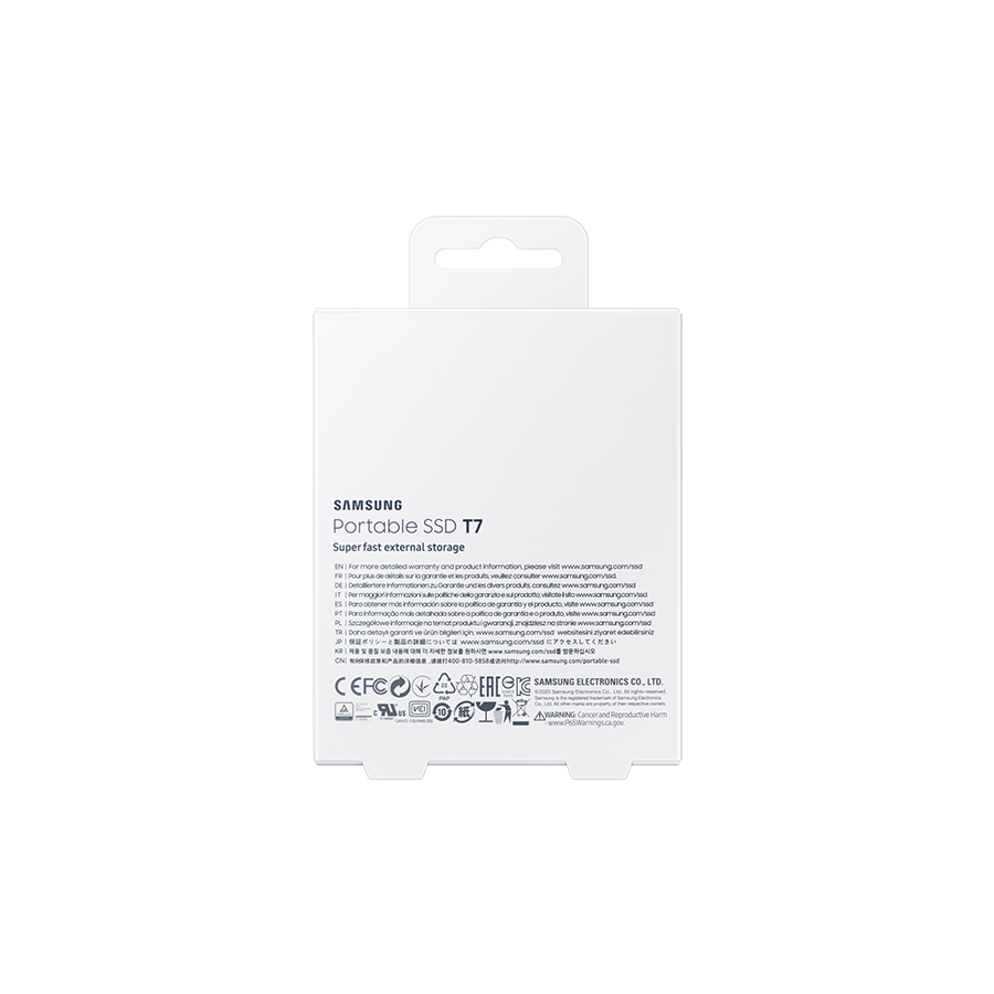 EXT.SSD SAMSUNG Portable T7 2TB USB 3.2 Gen 2 Sequential Read/Write : Up to 1,050MB/sec /Up to 1,000 MB/sec/titan grey/MU-PC2T0T/WW