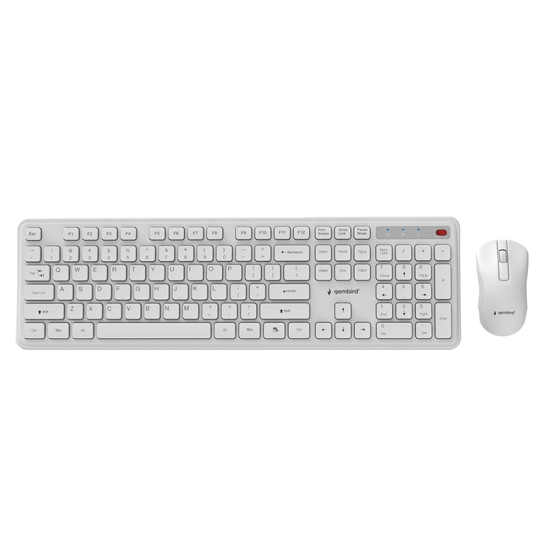 Tastatura + miš wireless GEMBIRD KBS-WPS-01-W, Slim Pro Business desktop set, white, US layout