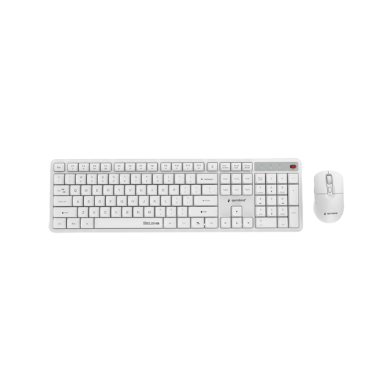 Tastatura + miš wireless GEMBIRD KBS-WMS-01-W, Silent key Pro Business desktop set, white, US layout