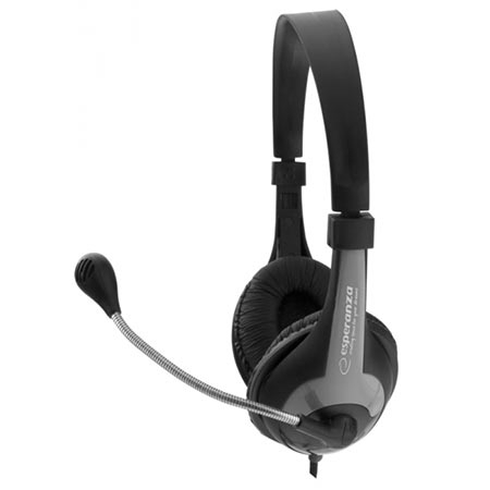 Slušalica sa mikrofonom ESPERANZA ROOSTER, volume control, black, EH158K - Image 3