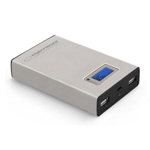 PowerBank ESPERANZA KINETIC, 8400mAh, SILVER, LED Flashlight, LCD Screen, EMP108S