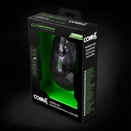 Miš ESPERANZA GAMING COBRA 6D MX207, 2400dpi, GREEN, ergonomic, EGM207G - Image 4