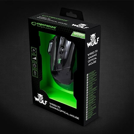 Miš ESPERANZA GAMING WOLF 7D MX201, green, 2400dpi, double-click, ergonomic, EGM201G - Image 4