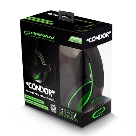 Slušalice sa mikrofonom GAMING ESPERANZA CONDOR EGH300G, green, volume control - Image 4