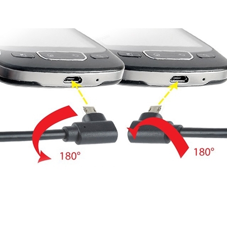 USB 2,0 kabal 1.8m, dvostrani micro USB konektor 90 stepeni, GEMBIRD CCB-USB2-AMmDM90-6 - Image 2