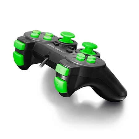 Game Pad ESPERANZA WARRIOR, vibration, PC, USB, black/green, EGG102G - Image 2