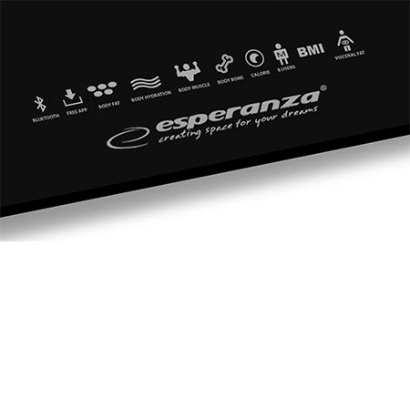 Kućna vaga ESPERANZA 8in1 bluetooth scale BESTFIT black, EBS016K - Image 2