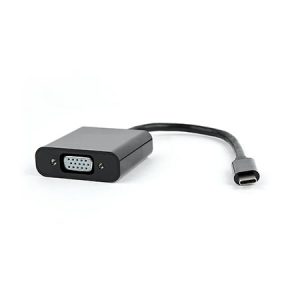 USB adapter kabl Type-C to VGA, USB3.1 , BLACK, 15cm, GEMBIRD AB-CM-VGAF-01