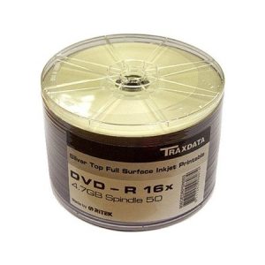 DVD-R TRAXDATA, 4.7GB, 16X, spindle 50 kom, PRINTABLE white