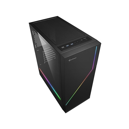 Kućište SHARKOON gaming, FLOW, RGB, ATX, 1x120mm fan, Tempered Glass - Image 2