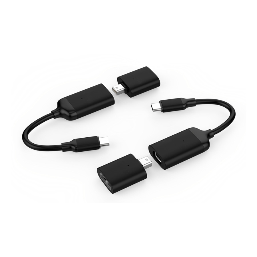 Hyper Drive 4K 60Hz USB C Pro Video Adapter with HDMI and MiniDP HD40C-BLACK USB Hub (Black)