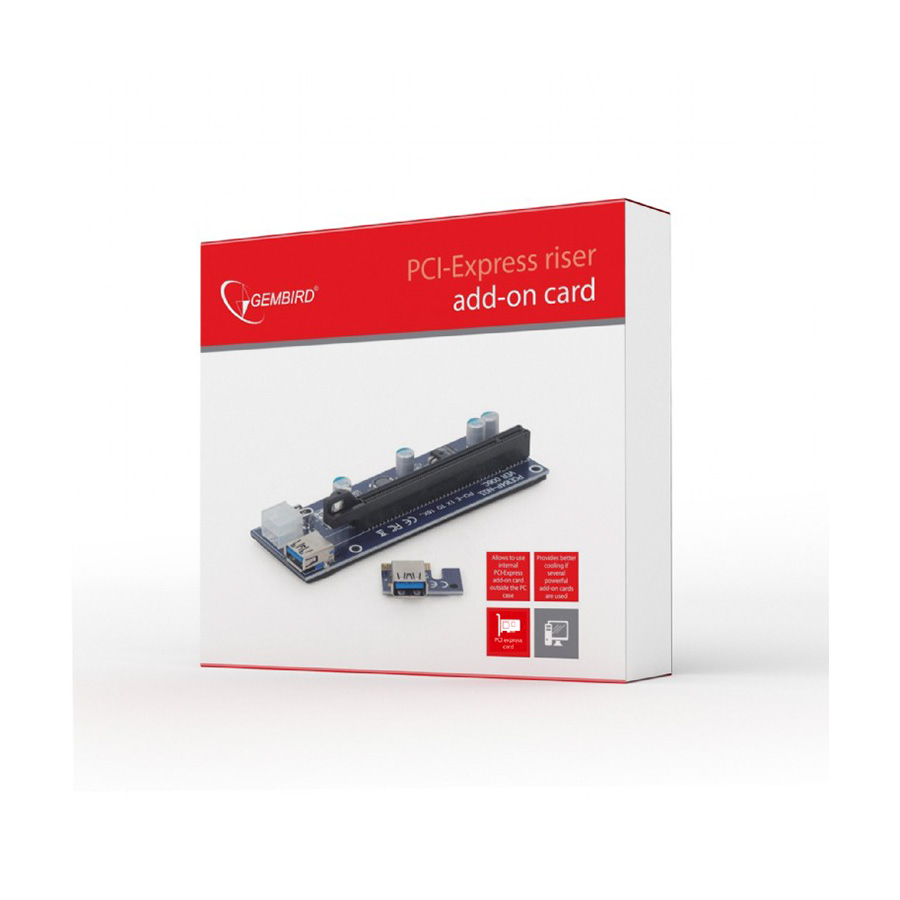 PCI Riser Mining Extender USB3.0 PCI-ex 6-pin power connector, SATA, GEMBIRD, RC-PCIEX-03 - Image 6