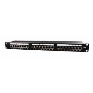 PATCH PANEL 24 PORTA cat.6, shielded, 19" 1U, GEMBIRD, NPP-C624-002, designed for 19" standard, 483x111x45 mm
