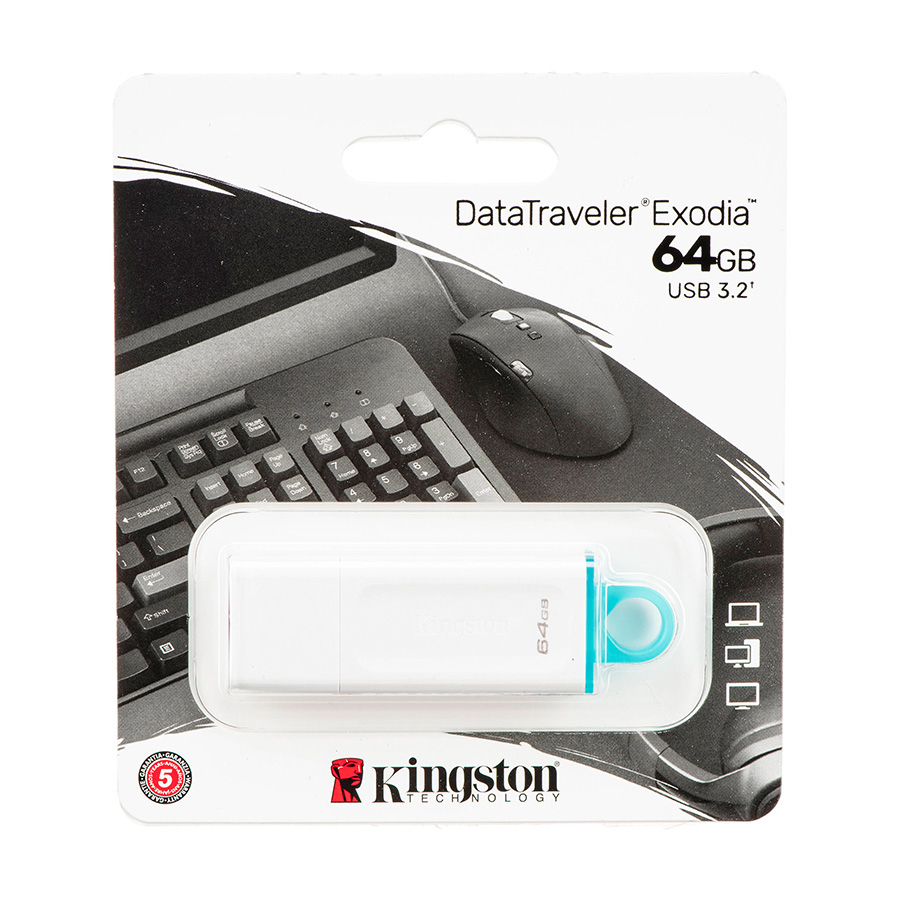USB Memory stick Kingston FD 64GB USB3.2 White KC-U2G64-5R