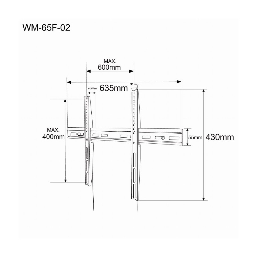 Zidni nosač GEMBIRD WM-65F-02 fiksni 32”-65” - Image 4