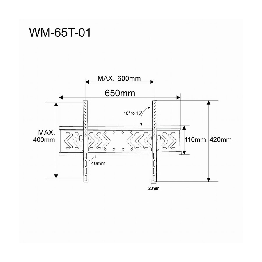 Zidni nosač GEMBIRD WM-65T-01 nagib, 32”-65” - Image 5