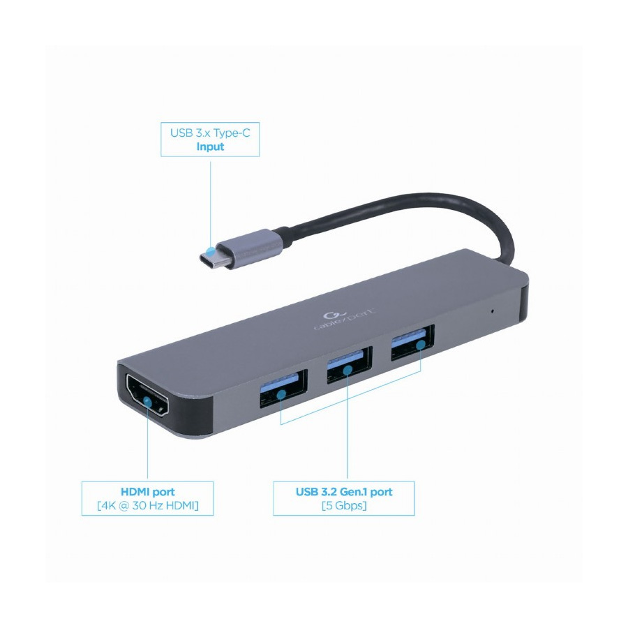 Docking station USB adapter Type-C to HDMI + USB HUB 3.2 GEMBIRD A-CM-COMBO2-01 - Image 2