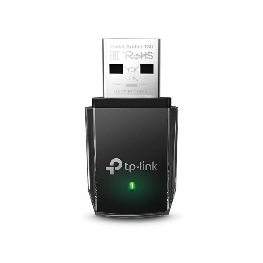 USB WLAN TP-Link Archer T3U AC1300 Mini Wi-Fi MU-MIMO USB Adapter,Mini Size, 867Mbps at 5GHz + 400Mbps at 2.4GHz, USB 3.0