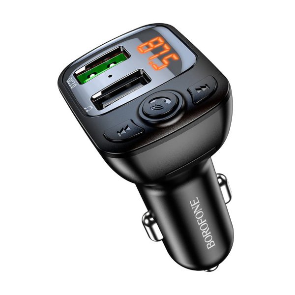 FM transmiter Bluetooth sa USB punjačem BOROFONE BC41 Eminency QC3.0 Car TF card playback black