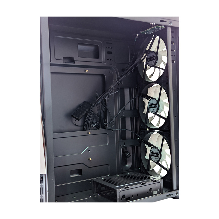 KUĆIŠTE GNC EZ COOL GAMING ND-570 BEZ NAPAJANJA, prozirna stranica, 3x120mm RGB ventilator - Image 6