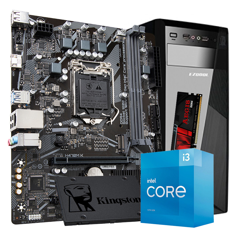 GNC OFFICE i3-10105 3.70GHz , MB H510, RAM 16 GB DDR4 SSD 480 GB, Kućište GNC + EZ Cool napojna 500W, NO OS, 2Y