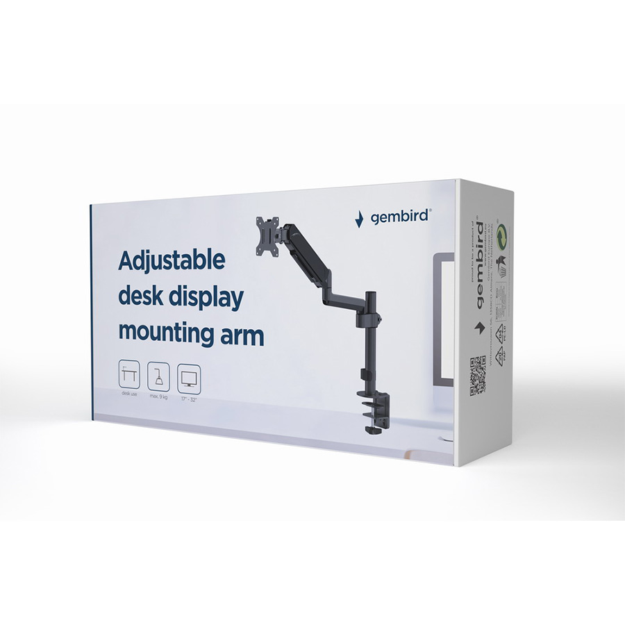 NOSAČ ZA MONITOR GEMBIRD MA-DA1P-01, montaža na stol, (tilting), 17”-32”, up to 9 kg - Image 3