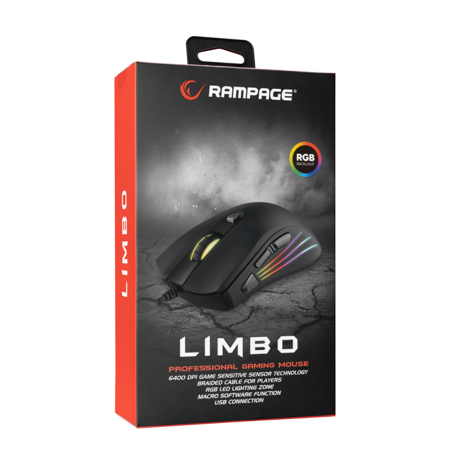 Miš gaming RAMPAGE SMX-R33 LIMBO black, macro,6400dpi, RGB LED - Image 8