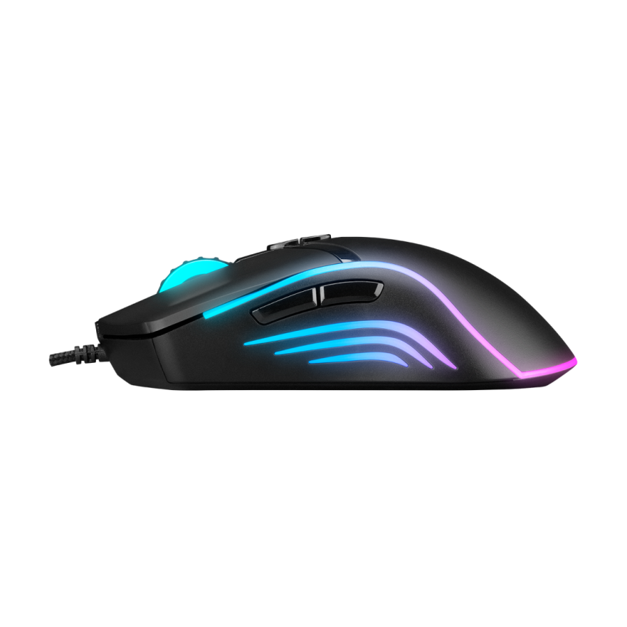 Miš gaming RAMPAGE SMX-R54 VIBE USB, black, RGB, 6400dpi - Image 4