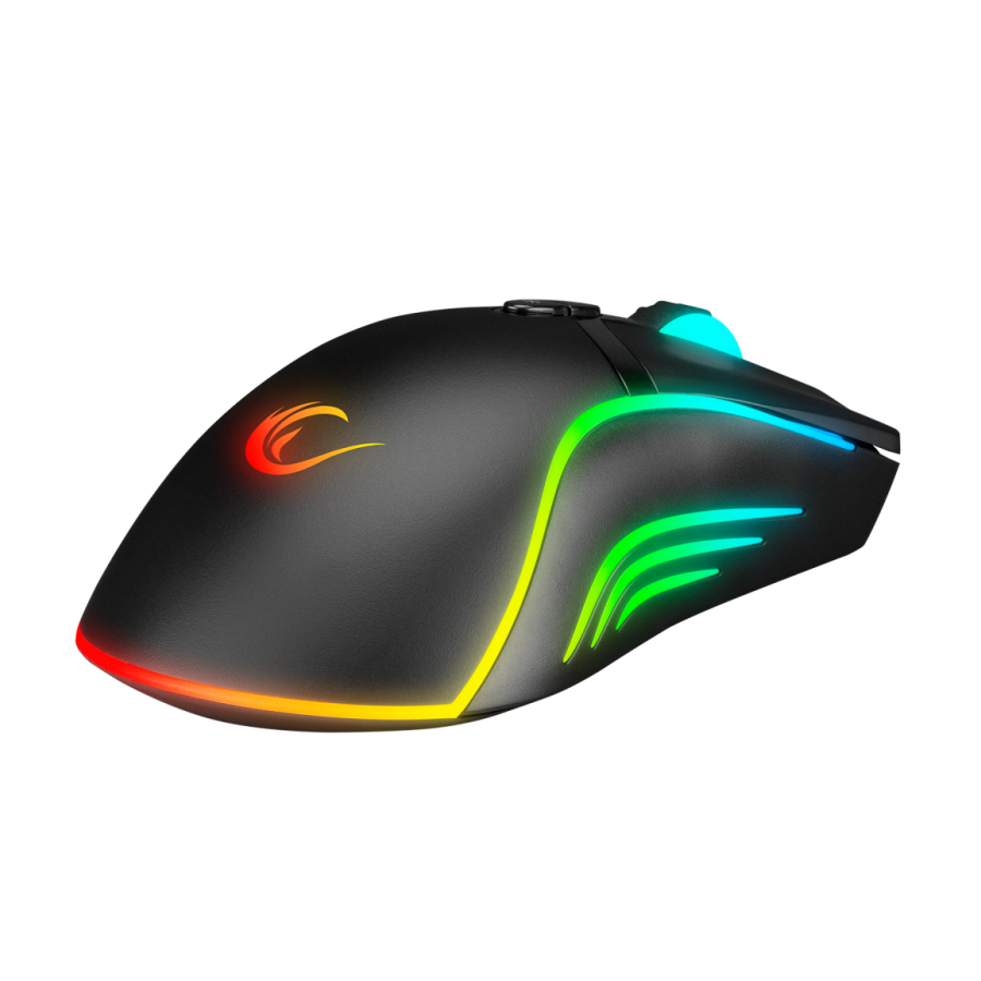 Miš gaming RAMPAGE SMX-R54 VIBE USB, black, RGB, 6400dpi - Image 5