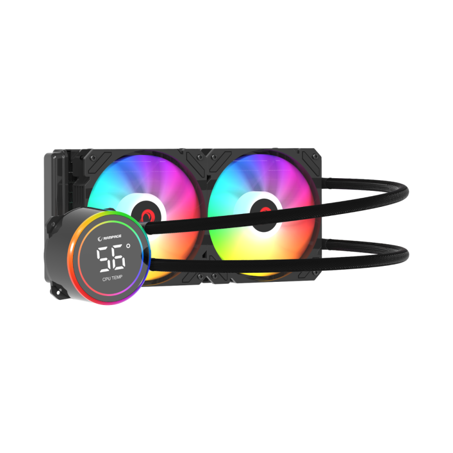 CPU hladnjak AIO Liquid RAMPAGE HELIOS C15 12cm ventilator Intel LGA1700/AMD AM5 ARGB 240mm - Image 2