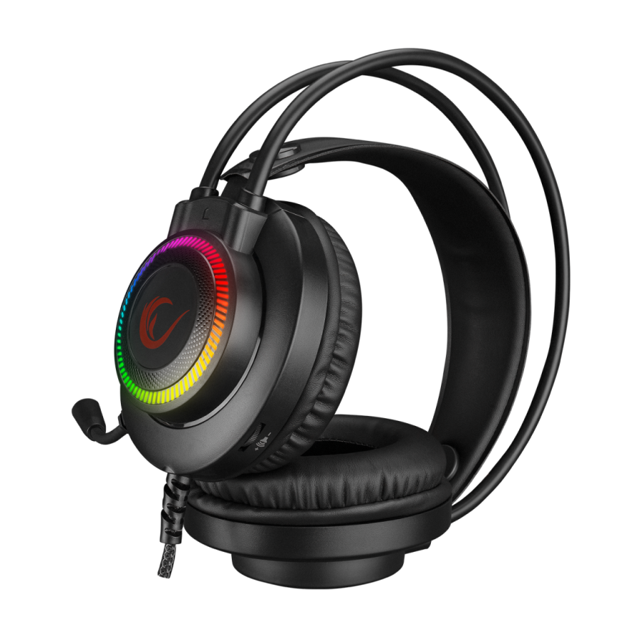 Slušalice sa mikrofonom gaming RAMPAGE RM-K27 X-JAMMER Rainbow RGB LED USB 3.5M PC - PS4-PS5-XBOX - Image 4