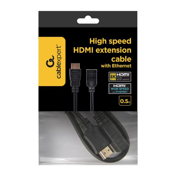 HDMI extension kabl, GEMBIRD, CC-HDMI4X-0.5M, M-F, v.2.0, 0,5m, support Ethernet, 3D slika 6