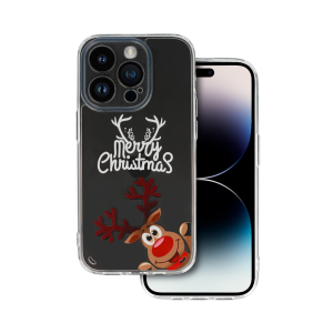 ZAŠTITNA MASKA BOŽIĆNA TORBICA ZA IPHONE 15 PRO DESIGN 1 PROZIRNA