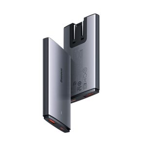 PUNJAČ BASEUS GAN5 PRO - USB + TYPE- C - QC 3.0 PD 3.0 100W 3A SA KABLOM TYPE- C TO TYPE - C (CCGP090202) BIJELI