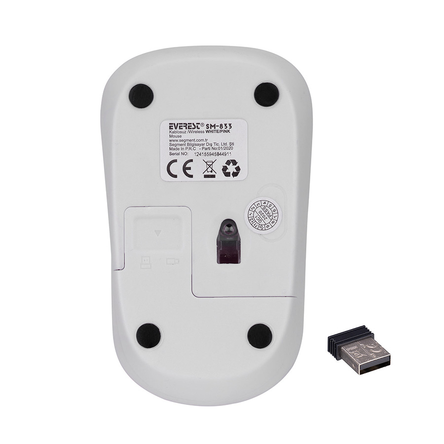 Miš Everest wireless SM-833 White/Pink 1200dpi - Image 5